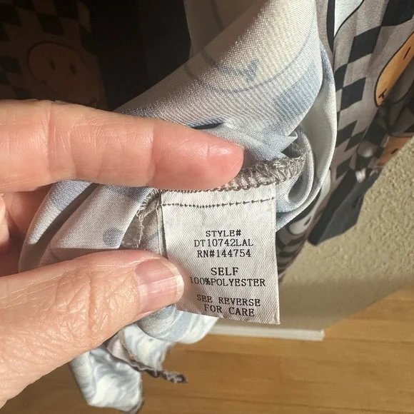 Dressed in LALA Black and White smiley and yingyang pj set - Picture 4 of 10